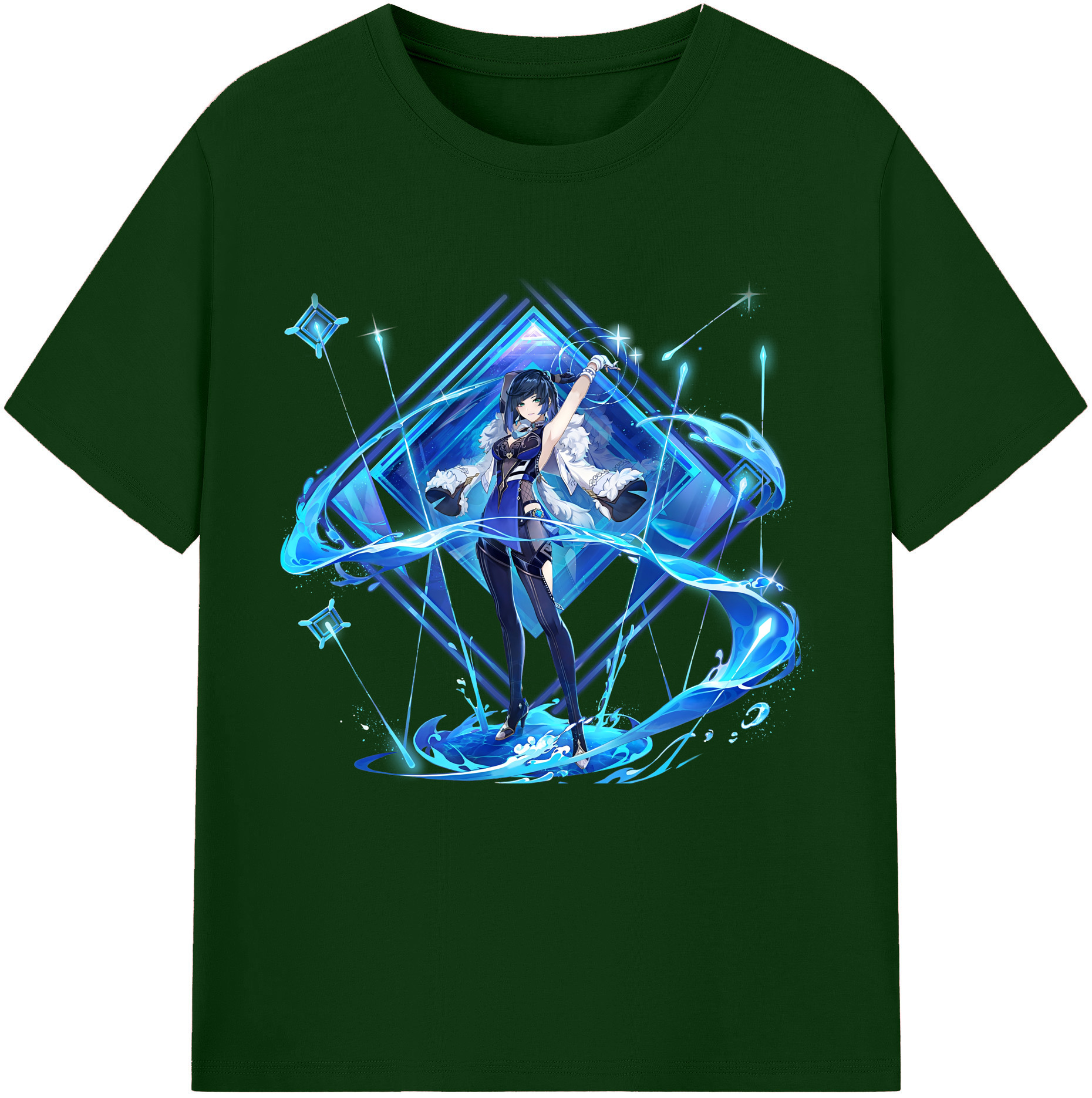 げんし神 夜兰 やらん genshin Yaran 綿100％半袖Tシャツ（フロントプリント）